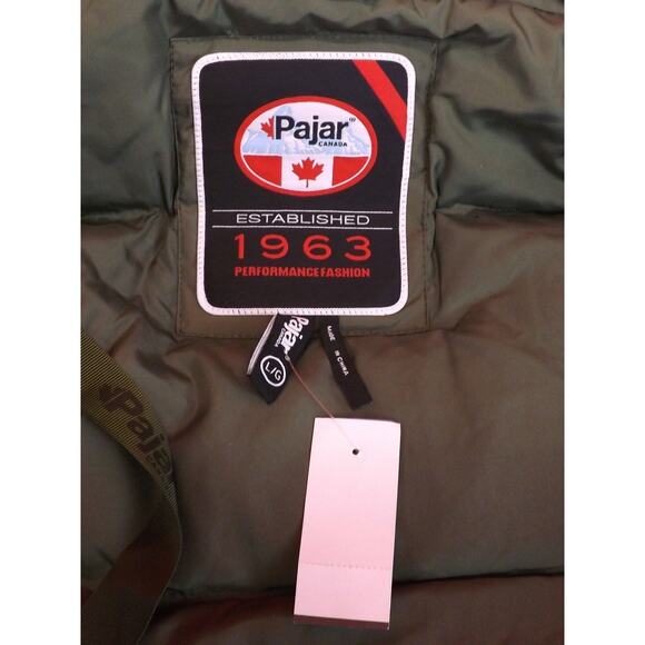 PAJAR CANADA GREEN NYLON COYOTE FUR HOODIE WINTER JAMES GOOSE DOWN JACKET XXL - Picture 8 of 9